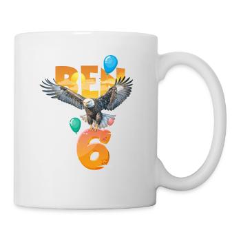 Bald eagle design for sixth birthday - Mug - white - Right