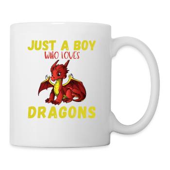 Just A Boy Who Loves Dragons - Mug - white - Right
