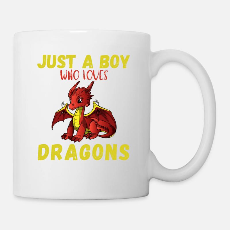 Bara en pojke som älskar drakar - Mugg - vit