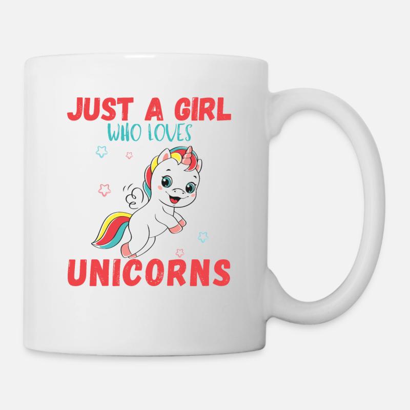 Nur Ein Mädchen, Das Einhörner Liebt. - Tasse - Weiß