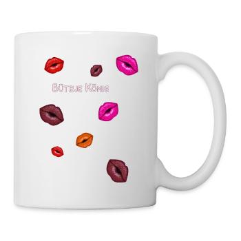 Bützje, baisers, roi, carnaval, lèvres - Mug blanc - blanc - Droite