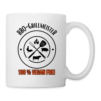 BBQ-Grillmeister 100 % Vegan frei - Tasse - Weiß - Rechts