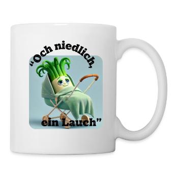 Lauch im Kinderwagen " Och niedlich, ein Lauch" - Tasse - Weiß - Rechts