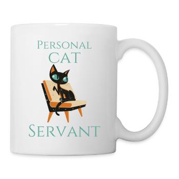 Personal Cat Servant Funny Black Cat - Mug - white - Right