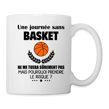 Une journée sans basket, basketteur, noël - Mug blanc - blanc - Droite