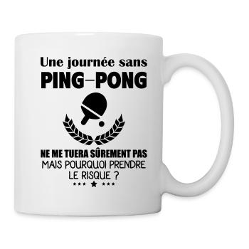 Une journée sans ping-pong, pongiste, noël - Mug blanc - blanc - Droite