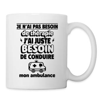 conduire ambulance - Mug blanc - blanc - Droite