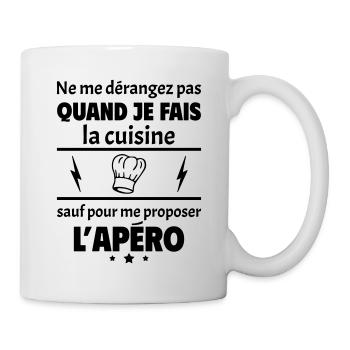 Ne me dérangez pas quand je fais la cuisine, noël - Mug blanc - blanc - Droite