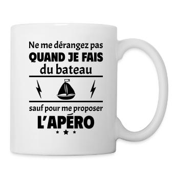 Ne me dérangez pas quand je fais du bateau, noël - Mug blanc - blanc - Droite