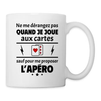 Ne me dérangez pas quand je joue aux cartes, noël - Mug blanc - blanc - Droite