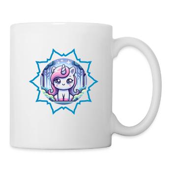 Cute unicorn in the forest with stars - Mug - white - Right