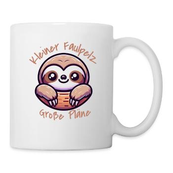 Süßes Faultier Kleiner Faulpelz große Pläne - Tasse - Weiß - Rechts