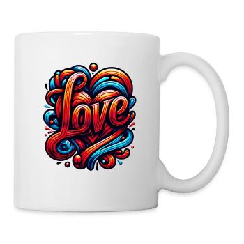 Liebe Tattoo Bunte Kunst - Tasse - Weiß - Rechts