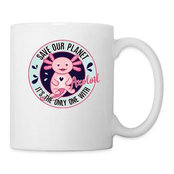 Axolotl Schwanzluch Amphibien Molche Aquarium Tier - Tasse - Weiß - Rechts
