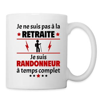 Pas à la retraite randonneur à temps complet - Mug blanc - blanc - Droite