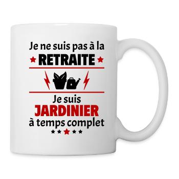 Pas à la retraite jardinier à temps complet, noël - Mug blanc - blanc - Droite