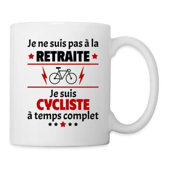 Pas à la retraite cycliste à temps complet, noël - Mug blanc - blanc - Droite
