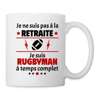 Pas à la retraite rugbyman à temps complet, noël - Mug blanc - blanc - Droite