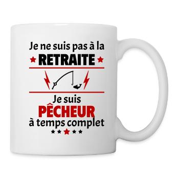 Pas à la retraite pêcheur à temps complet, noël - Mug blanc - blanc - Droite