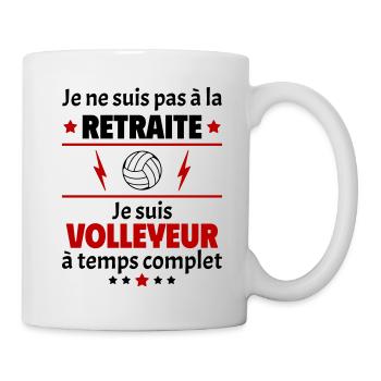 Pas à la retraite volleyeur à temps complet - Mug blanc - blanc - Droite
