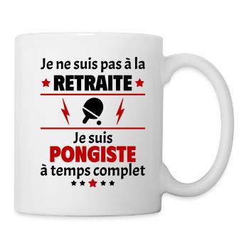 Pas à la retraite pongiste à temps complet, noël - Mug blanc - blanc - Droite