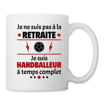 Pas à la retraite handballeur à temps complet,noël - Mug blanc - blanc - Droite