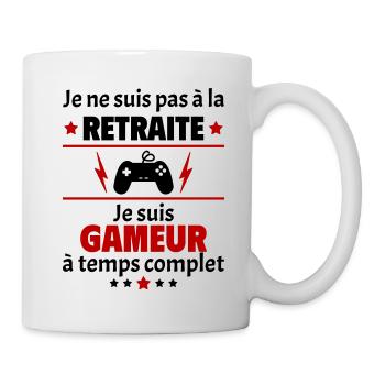 Pas à la retraite gameur à temps complet, noël - Mug blanc - blanc - Droite