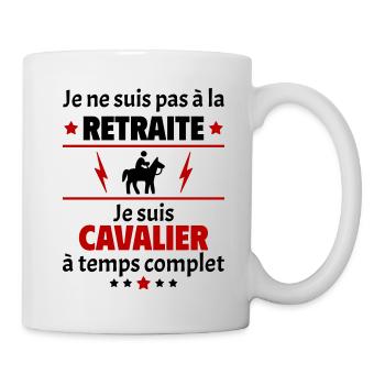 Pas à la retraite cavalier à temps complet, noël - Mug blanc - blanc - Droite