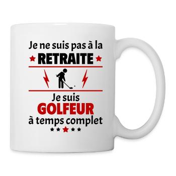 Pas à la retraite golfeur à temps complet, noël - Mug blanc - blanc - Droite