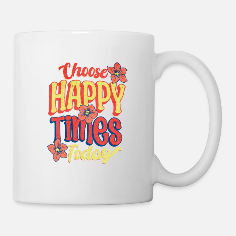 Beau temps dire look floral rétro - Mug blanc - blanc