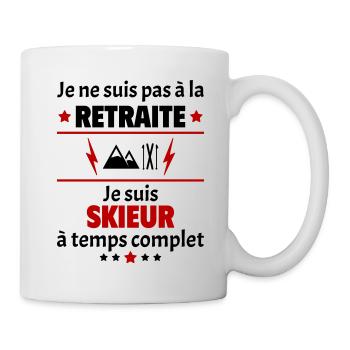 Pas à la retraite skieur à temps complet, noël - Mug blanc - blanc - Droite