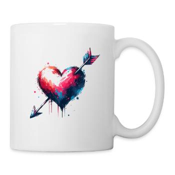 Heart Art with Arrow Lovingly - Mug - white - Right