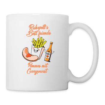 Ruhrpott Spaß Pommes mit Currywurst lustiges Motiv - Tasse - Weiß - Rechts