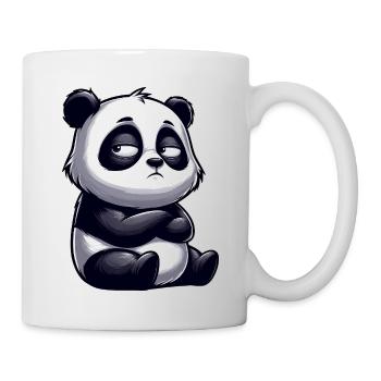 Funny Panda Comic Whimsical Skeptical Bull - Mug - white - Right