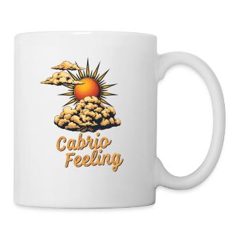 Convertible Feeling Saying Retro Sun Wind and Clouds - Mug - white - Right