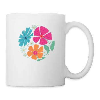 Summer flowers in circle shape - Mug - white - Right