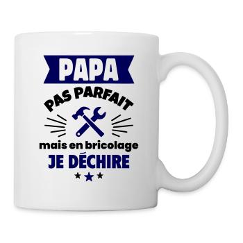 Papa pas parfait, mais en bricolage je déchire - Mug blanc - blanc - Droite