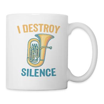 Je détruis le silence tuba Spruch Sprüche - Mug blanc - blanc - Droite