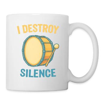 Je détruis les tambours du silence en disant des dictons - Mug blanc - blanc - Droite
