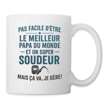 Papa soudeur cadeau fête des pères - Mug blanc - blanc - Droite
