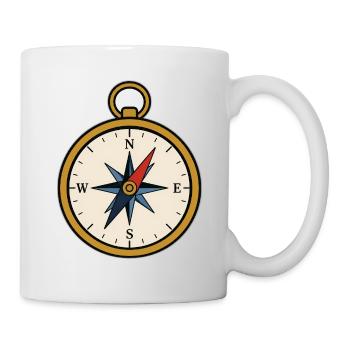 Vintage Kompass Anhänger Design - Tasse - Weiß - Rechts