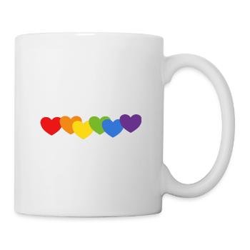 Rainbow Hearts Pride Flag Colors - Mug - white - Right