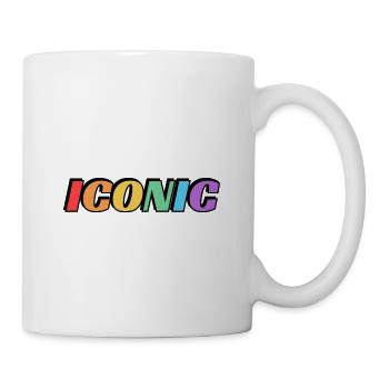 Ikonisch - Regenbogen Text LGBT Pride - Tasse - Weiß - Rechts