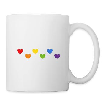 Rainbow Hearts LGBTQ LGBT gay pride - Mug - white - Right