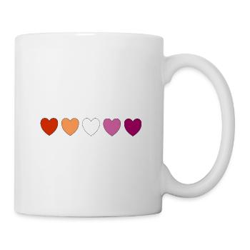 Subtile lesbische Pride-Herzen - Tasse - Weiß - Rechts
