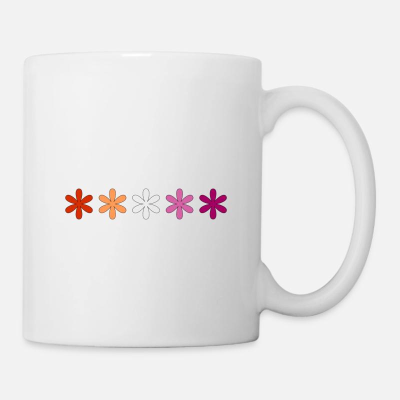 Dezente Lesbian Pride Blumen - Tasse - Weiß