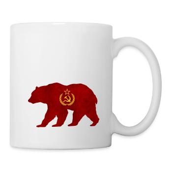 Silhouette d’ours avec marteau et faucille URSS - Mug blanc - blanc - Droite