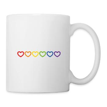 Rainbow Hearts LGBTQ LGBT gay pride - Mug - white - Right