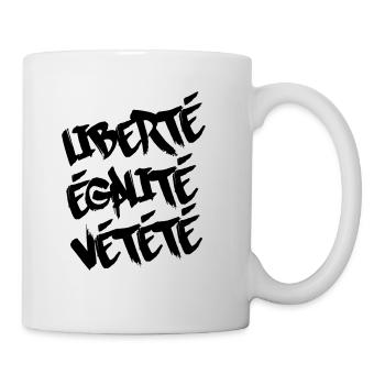 Liberté, égalité, vtt - Mug blanc - blanc - Droite