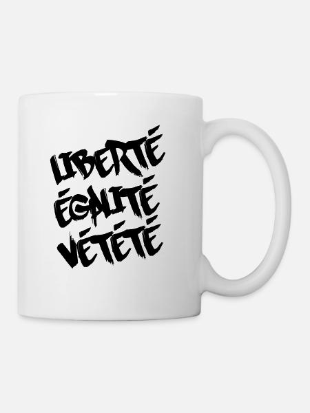 Liberté, égalité, vtt - Mug blanc - blanc
